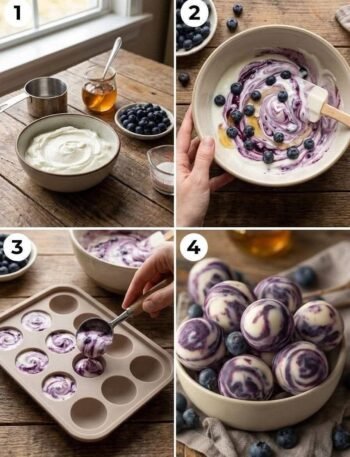 Creamy Frozen Blueberry Greek Yogurt Clusters